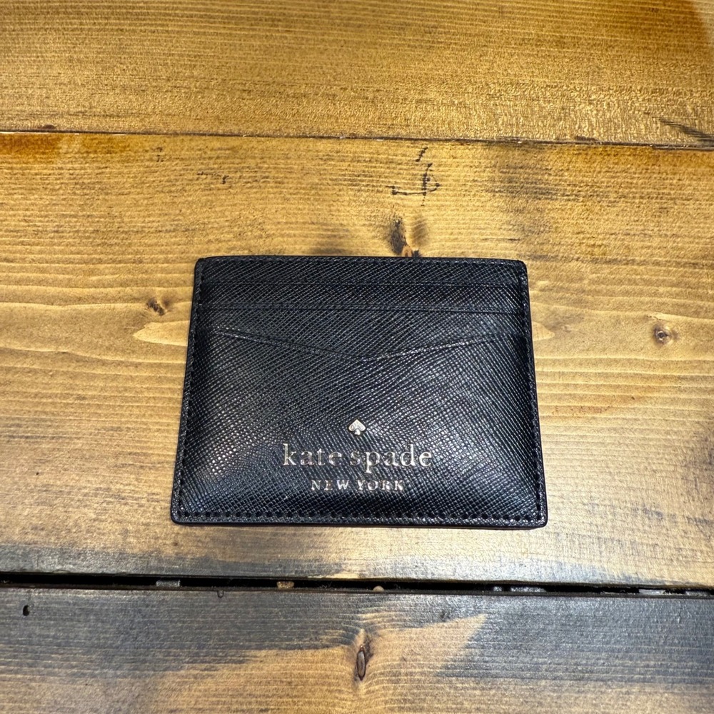 Kate Spade Staci Black Saffiano Leather Card Holder Wallet